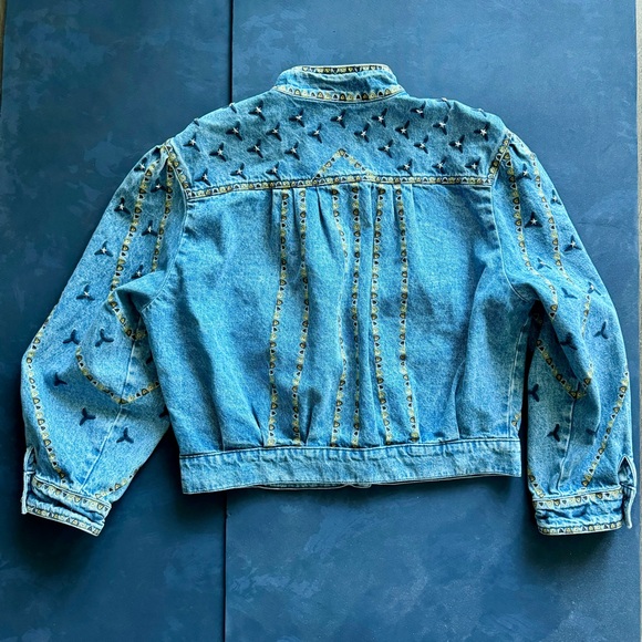 SANDRO - Denim Embellished Jacket - Picture 4 of 14